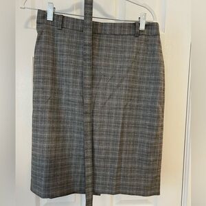 Banana Republic Gray Plaid  Pencil Skirt w Belt